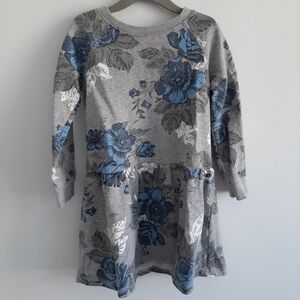 𝅺Joe Fresh Floral Print Grey Sweatshirt Dress size 5